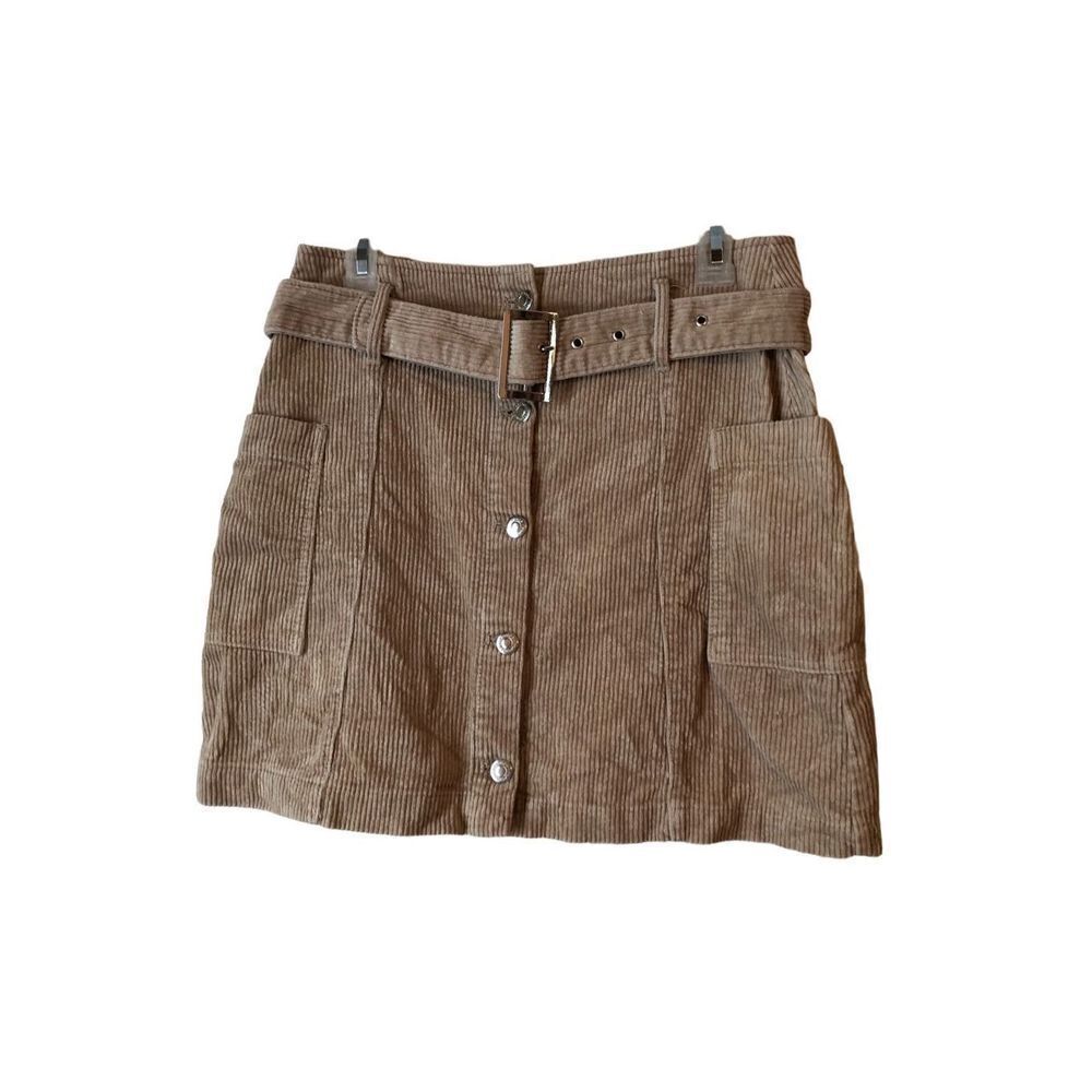 Topshop Belted Corduroy Mini Skirt
